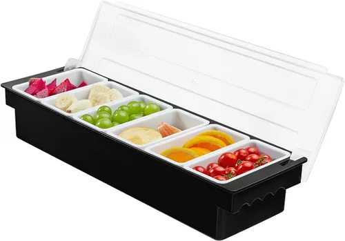 Vista 11 de Bandeja de servir enfriada con hielo, ollas de condimentos de 3 compartimentos (3 compartimentos)