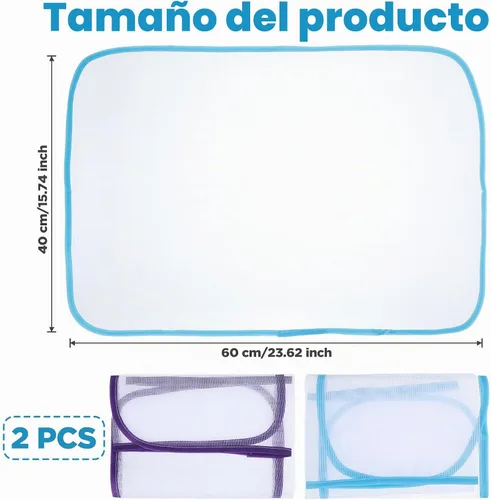 Vista 2 de 2 piezas de paño de prensado para tapete de planchado, paño de planchado para proteger la ropa, protector de malla para proteger la ropa