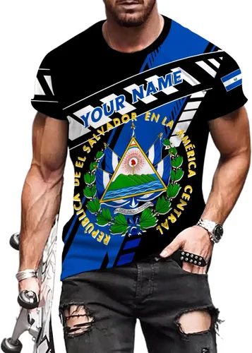 Vista 16 de Ligthuy - Camisa de El Salvador con nombre personalizado 3D, camiseta con la bandera de El Salvador para hombres y mujeres, camisetas unisex S-5XL
