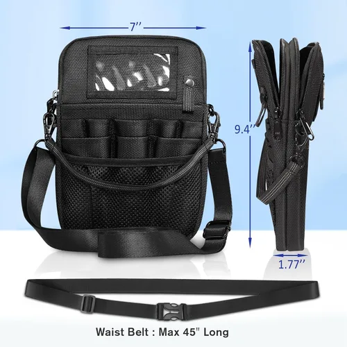 Vista 6 de Riñonera para Enfermera con Soporte para Cinta, SITHON Riñonera de Cinturón con Bolsillo de Equipo Médico de Múltiples Compartimentos Bolsa