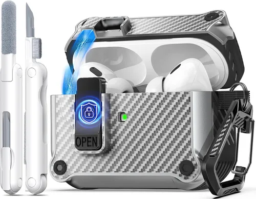 Vista 14 de R-fun Funda de carga compatible con AirPods de 2ª generación 2019, 1ª generación 2016, protección completa contra caídas, tapa desplegable