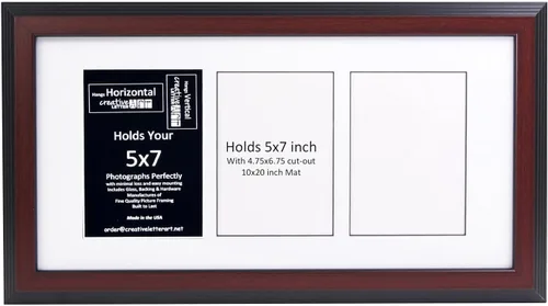 Vista 33 de Creative Picture Frames Marco de Fotos Negro con 2 Aberturas de Vidrio que Contiene Fotografías de 5 por 7 Pulgadas con Paspartú Negro de 10X12