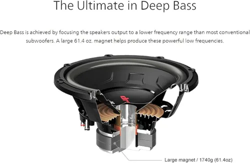 Vista 5 de JVC CW-DR124/104 DRVN Subwoofer de audio para automóvil de 4 ohmios y 350 vatios, individual (negro) con punzón confiable de baja frecuencia