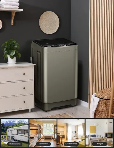Vista 9 de Lavadora portátil – Lavadora portátil de 2.0 pies cúbicos completamente automática con pantalla LED, lavadora compacta ideal para apartamentos