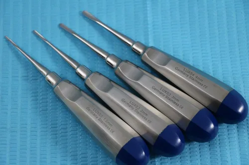 Vista 4 de Alemán 4 PCS Cirugía Dental Recta Extracción Luxating Ascensor Ascensor Mango Azul