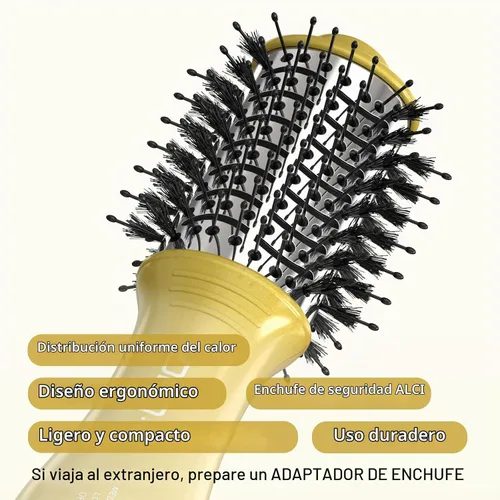 Vista 7 de DAN Technology Cepillo secador de doble voltaje,Cepillo secador de pelo de 2 pulgadas,Cepillo de aire caliente de barril ovalado 2 en 1,Cepillo
