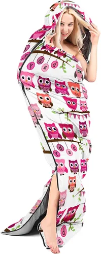 Vista 5 de AILONEN Saco de dormir de campamento de dibujos animados para niños y niñas, adultos, ligero e impermeable, 3 estaciones, clima cálido y frío