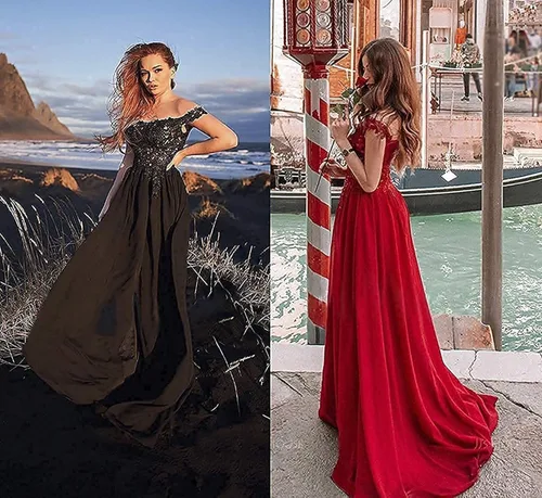 Vista 4 de Vestidos de dama de honor para mujer, vestido de fiesta con apliques de encaje, sin tirantes, vestidos de invitada de boda