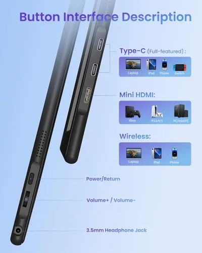 Vista 10 de Monitor portátil inalámbrico de 15,6 pulgadas para soporte portátil AirPlay