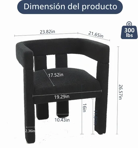 Vista 8 de Juego de 4 Sillas de Comedor Modernas, Sillas Barrel para Sala de Estar, Sillón de Tela, Silla Barrel Tapizada para Sala de Estar Cocina Recepción