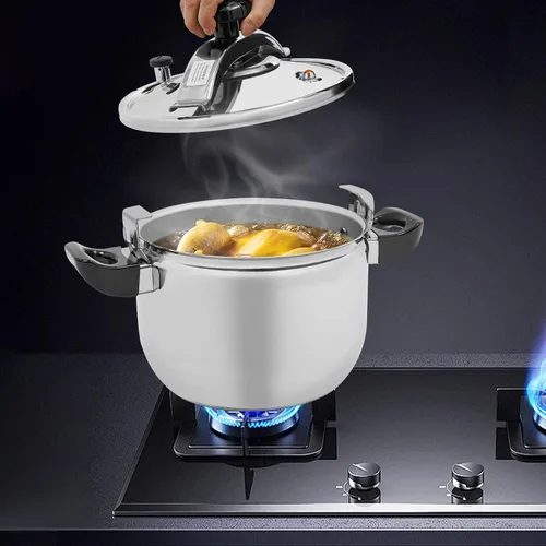 Vista 2 de Olla a presión de acero inoxidable, olla a presión, 11.6 cuartos de galón, 60 Kpa, compatible con estufas eléctricas, inducción y estufas de gas