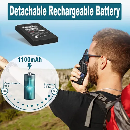 Vista 3 de SAMCOM Walkie Talkies GMRS de largo alcance con micrófono de altavoz USB-C, paquete de 4, radios bidireccionales de mano GMRS de largo alcance