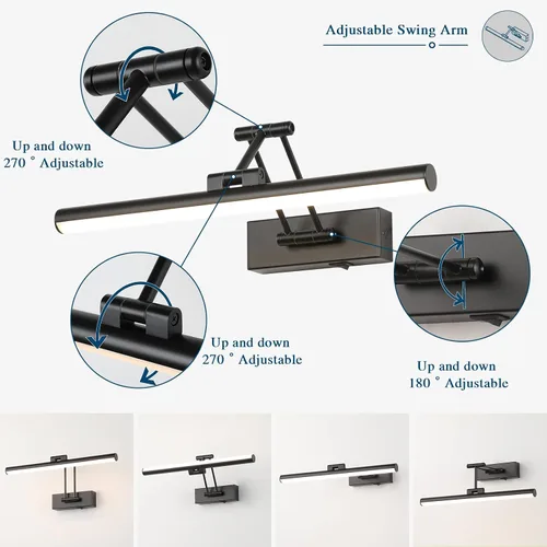 Vista 5 de Joossnwell Luz para Cuadros a Batería Luz Inalámbrica para Cuadros para Pinturas con Control Remoto 15.5 Pulgadas Regulable y Temporizador Luz