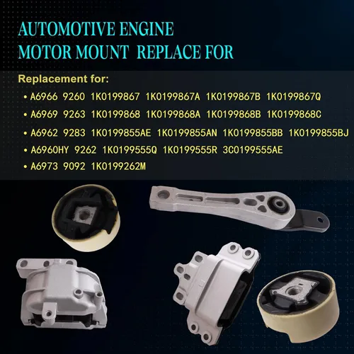 Vista 3 de Juego de 5 soportes de motor y montaje de transmisión compatibles con A3 2006-2013, EOS 2007-2016, GTI 2006-2014, Jetta 2006-2008, repuesto Jetta
