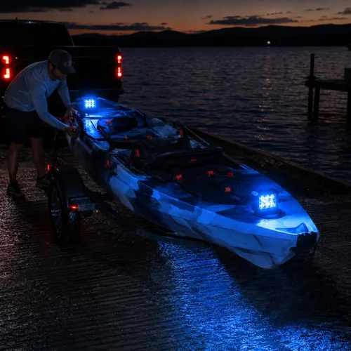 Vista 9 de Shangyuan Pontón - Luz de acoplamiento para barcos - Esparcidor LED marino y luces de navegación, azul, 2 piezas