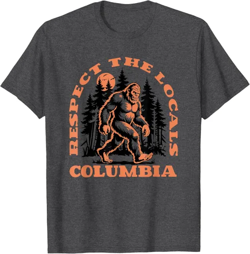 Vista 16 de Columbia Bigfoot Respect the Locals - Camiseta retro Sasquatch