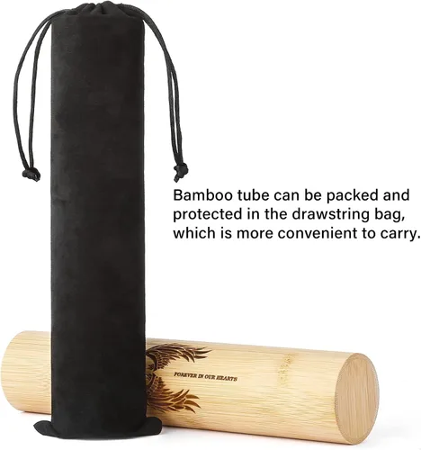 Vista 4 de Urna de dispersión de bambú para cenizas humanas, urna biodegradable ecológica para cenizas humanas, tubo pequeño de dispersión de 9 x 2 pulgadas