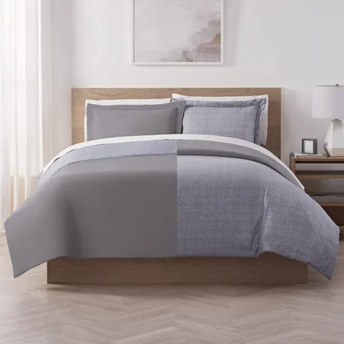 Vista 9 de Serta Juego de edredón reversible de 3 piezas con fundas de almohada para todas las estaciones, matrimonial/queen, éter