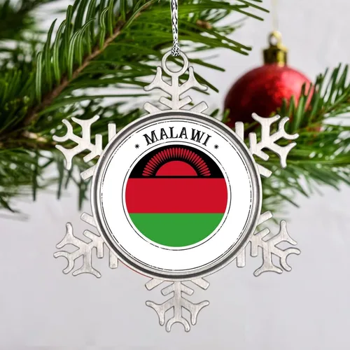 Vista 17 de Bandera de Mongolia, adornos de Navidad 2023, adorno de copo de nieve, adornos de recuerdo de ciudad de campo para árboles de Navidad, colgante