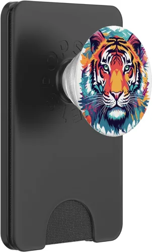 Vista 7 de PopSockets PopGrip estándar de tigre de acuarela