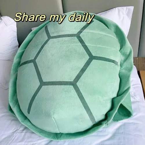 Vista 3 de Almohada portátil de concha de tortuga para adultos, disfraz de tortuga gigante de 51 pulgadas, divertido disfraz de tortuga de peluche, almohada
