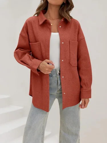 Vista 3 de MEROKEETY Chaqueta de manga larga con botones y bolsillos para mujer 2024