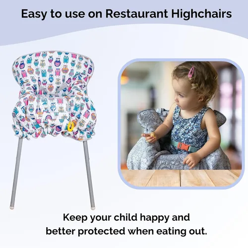 Vista 6 de Suessie Funda para carrito de compras y funda para silla alta con almohada de apoyo de cojín (búhos con cojín)