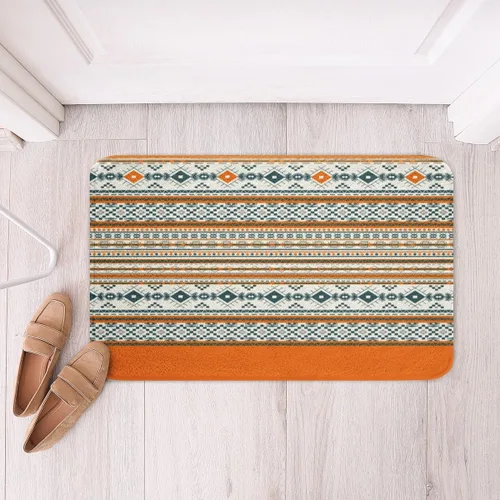 Vista 34 de Feelyou Aztec Bathroom Rugs Aztec Southwestern Printed Bath Mats for Bathroom Bohemian Bath Rugs for Shower Tub Cowboy Cowgirl Bathroom Accossories