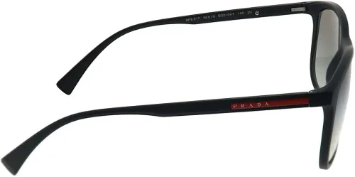 Vista 3 de Prada PS 01TS DG00A7 - Gafas de sol rectangulares de plástico de goma negra color gris degradado Caucho negro talla única