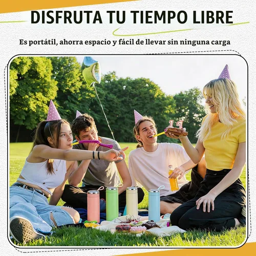 Vista 5 de 20 botellas de agua de 14 onzas con carcasa exterior de plástico, botella de agua de doble capa con asa, reutilizable, forro de vidrio para jugo