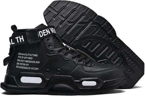 Vista 6 de Ahico - Zapatillas deportivas de moda para hombre, con parte superior alta, para caminar, estilo deportivo, zapato casual elegante para hombre