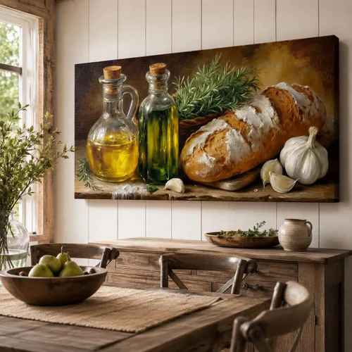 Vista 44 de TIMUBA Decoración de pared de cocina de granja, arte de pared de cocina con texto en inglés "Bless This Home and All Who Enter Kitchen Blessing