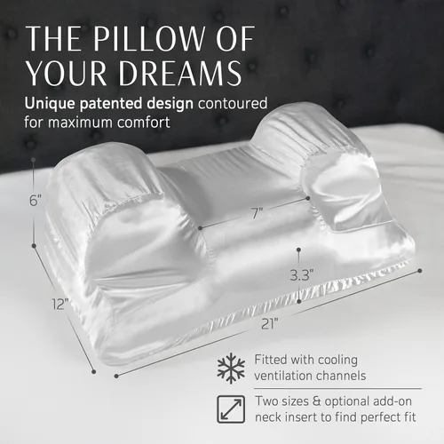 Vista 6 de Your Face Pillow - Almohada para dormir de espalda, almohada de belleza para dormir de espalda, almohada cervical de espuma viscoelástica