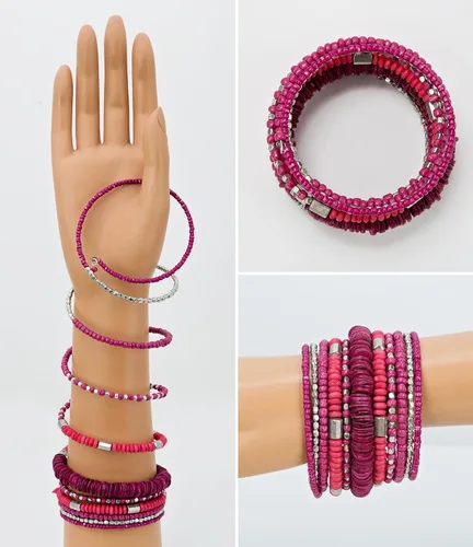 Vista 3 de SPUNKYsoul Pulsera bohemia hecha a mano con resorte en espiral para mujer, Metal