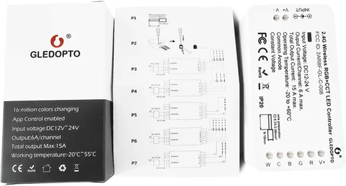 Vista 7 de GLEDOPTO Zigbee - Controlador RGBW RGBCCT 5 en 1 de tira de luz LED, compatible con SmartThings Hub, dispositivo Zigbee Zll Link Amazon Alexa Echo