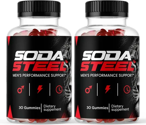 Vista 10 de Soda Steel Gomitas de fórmula premium, suplemento masculino, 1 paquete