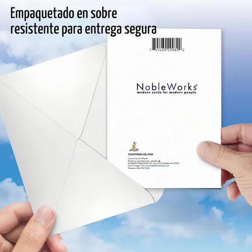 Vista 5 de NobleWorks Divertida tarjeta de papel de cumpleaños con sobre de 5 x 7 pulgadas (1 tarjeta) Bday First-Class Birds C3347BDG-UA