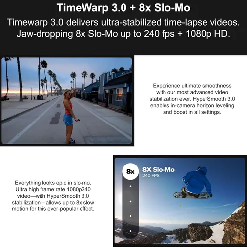 Vista 12 de GoPro HERO9 Black - Paquete de comercio electrónico - Cámara de acción impermeable con pantalla LCD frontal y pantalla trasera táctil, video 5K
