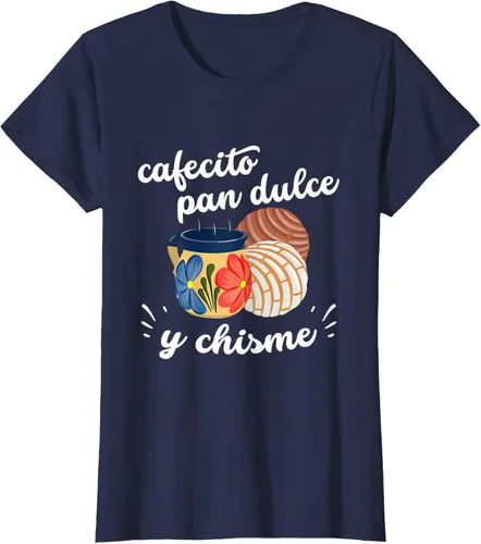 Vista 28 de Camiseta Cafecito Pan Dulce y Chisme Mexican Hispanic Pride Breakfast Negro