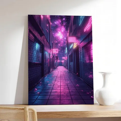 Vista 7 de 80s Inspired Neon Futuristic Poster – Retro Sci-Fi Glow Art – Unique Synthwave Home & Office Décor Canvas Poster Wall Art Decor Print Picture
