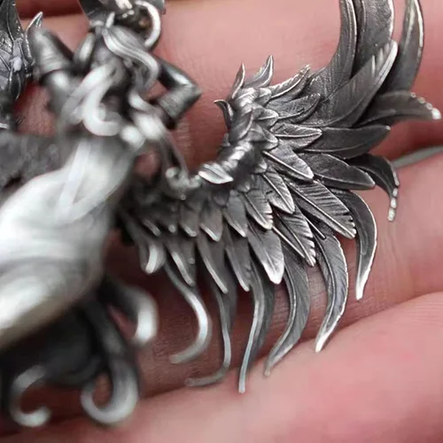 Vista 5 de Amposei Collar con colgante de ángel de la guarda, collares con colgante para mujeres y hombres, collar de ángel guardián, regalos con colgante