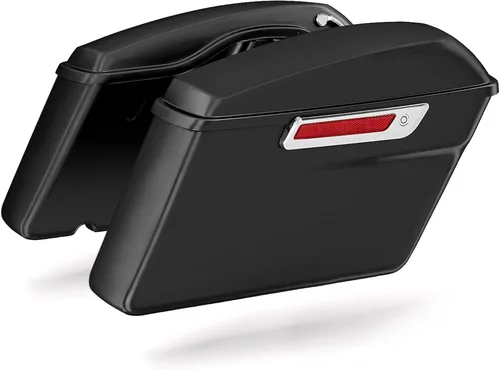 Vista 2 de TCMT Bolsas de sillín rígidas de color negro mate + llaves de pestillo y forros, inserto de alfombra para Harley modelos Touring 2014-2024 Road King