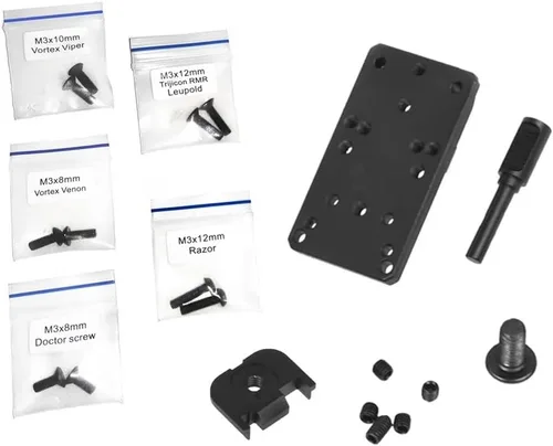 Vista 6 de Gotical Universal Optics Mount Pistol Red Dot Alcance Reflex Placa Base Pistola 17 19 22 23 Visión Trasera Reflex Mount