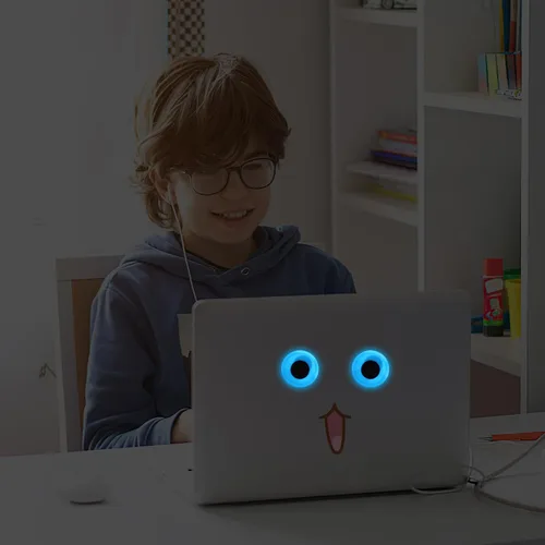 Vista 5 de PETKNOWS 6 piezas de ojos gigantes que brillan en la oscuridad, 1 pulgada autoadhesivos, ojos luminosos brillantes para manualidades, calcomanías