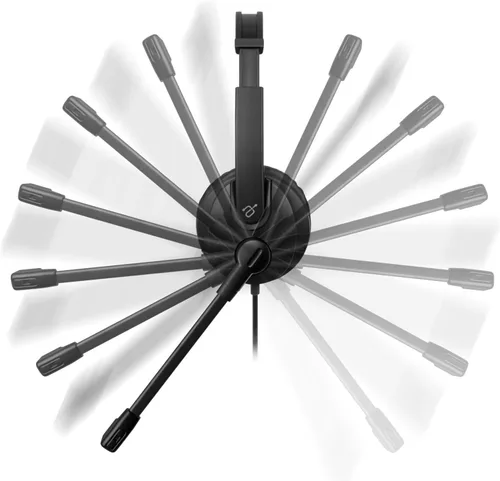 Vista 4 de Aluratek Auriculares estéreo USB con cable AWHU02FB - Auriculares sobre la oreja, con micrófono de cancelación de ruido, micrófono integrado, sonido