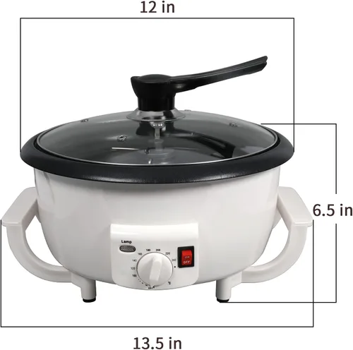 Vista 7 de Máquina Tostadora de Granos de Café DIYAREA para Uso Doméstico, Capacidad de 800g, Tostadora Eléctrica de Granos de Café con Temporizador 0-240℃