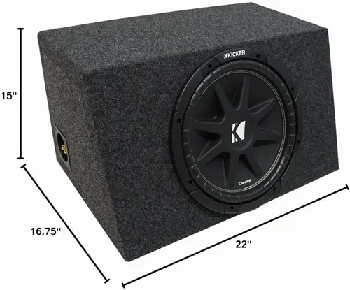 Vista 4 de KICKER Paquete 43C154-N con caja de subcaja Comp C15 de 15 pulgadas con estéreo universal para coche Hatchback sellado, 4 ohmios finales