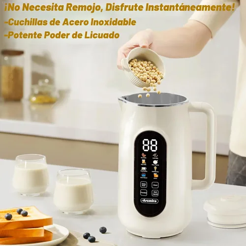 Vista 2 de Arcmira - Máquina para hacer leche de nuez 10 en 1, máquina para hacer leche de soja de 42 onzas con panel LED