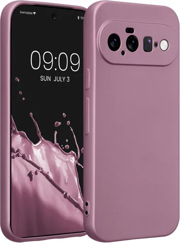 Vista 120 de kwmobile Funda compatible con Google Pixel 9 - Funda protectora delgada de TPU para teléfono - Acabado mate suave - Piedra antigua