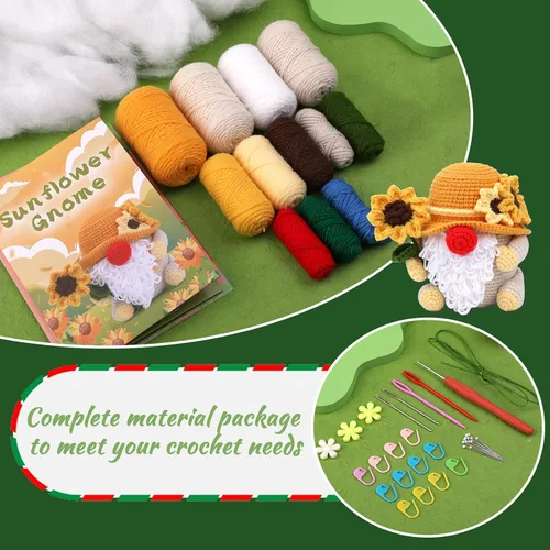 Vista 5 de SOCNITC Kit de ganchillo para principiantes, kit de ganchillo para adultos, kits de inicio de ganchillo con tutoriales paso a paso videos